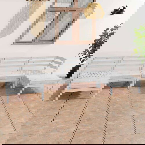  6-dijelna vrtna garnitura od masivne borovine bijela Cijene