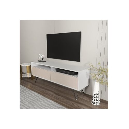 Hanah home tv polica flay white beige Cene