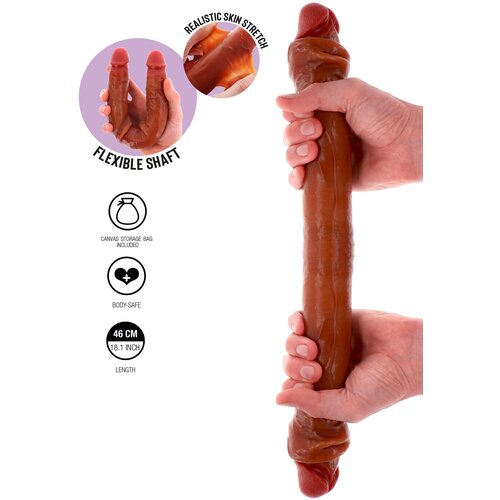 Toyjoy Get Real Foreskin Double Dong 46cm Caramel Slike