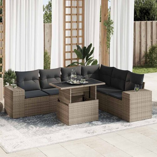 vidaXL 7-dijelni set vrtnih sofa sivi od poliratana Cijene