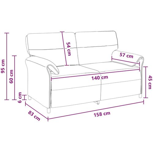 SOFA 100% poliester metalna konstrukcija MDF &Scaron;perploča - Krem 2-sjedalo (140 cm) Cijene