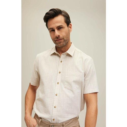 Defacto Elder Regular Fit Shirt Collar Textured Short Sleeve Shirt Slike