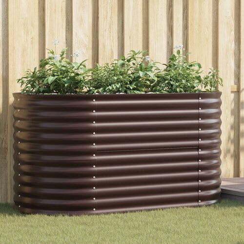 VidaXL Podignuti vrtni krevet Smeđa Galvanizirani čelik 160 x 80 x 81 cm Slike