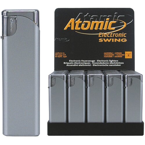  Upaljač elektronski sjajni atomic swing trober 3622800 srebrni Slike