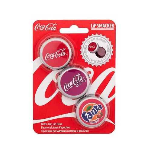 Lip Smacker Coca-Cola Bottle Cap Lip Balm darilni set balzam za ustnice 3 x 3 g
