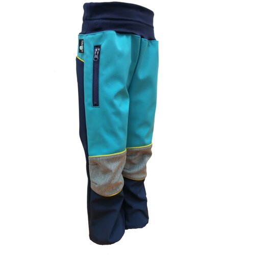Kukadloo kids softshell pants - dark blue-turquoise Cene