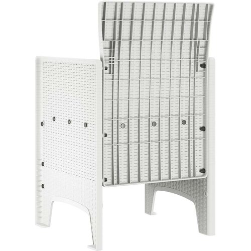 VidaXL Vrtna stolica Set od 2 Bijela, Svjetlosiva Plastika, Tkanina Slike