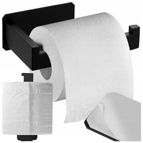 Ruhhy inox samolepilno 3M stensko držalo za WC papir 14cm črno 00025067 Cene