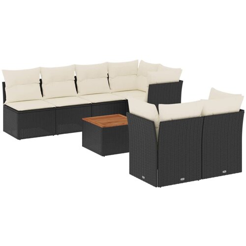 Maison Chic Seti vrtnega pohištva - Vrtna garnitura - Vrtni pohištvo set 8-delna z blazinami črn poli ratan, (21800603) Cene