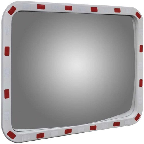 VidaXL Konveksno pravokutno prometno ogledalo 60 x 80 cm s reflektorima Slike