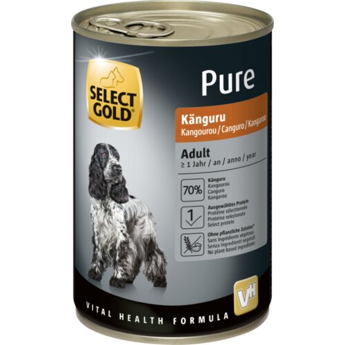 Select Gold hrana za pse dog pure adult kengur 400 g konzerva Slike