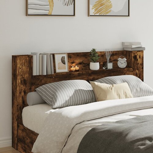 vidaXL Ormarić za uzglavlje LED boja dimljenog hrasta 180x16 5x103 5cm Cijene
