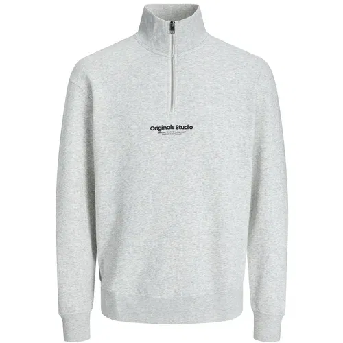 Jack & Jones Sweater majica 'VESTERBRO' siva melange / crna / bijela melange