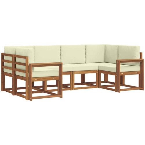  Set vanjskih sofa 6 kom. Prirodna i krem Smeđa 245 x 132,5 x 73 cm Slike