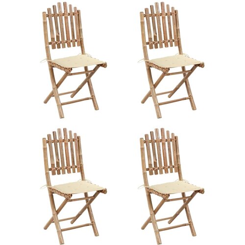  5-dijelni sklopivi vrtni blagovaonski set od bambusa Siva 40 x 40 x 7 cm Slike