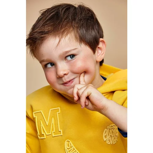 Mayoral Otroški pulover rumena barva, s kapuco