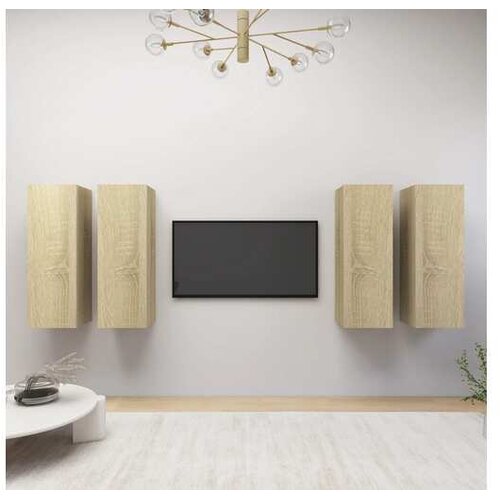  TV ormarići 4 kom boja hrasta sonome 30,5x30x90 cm od iverice Cijene