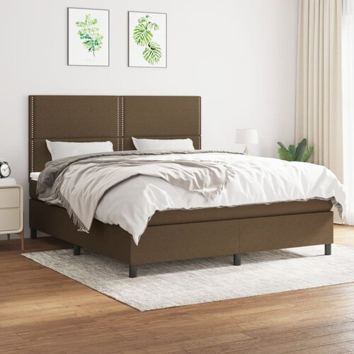 The Living Store Box spring postelja z vzmetnico temno rjava 160x200 cm blago - Box Spring Postelja, (21515420) Slike