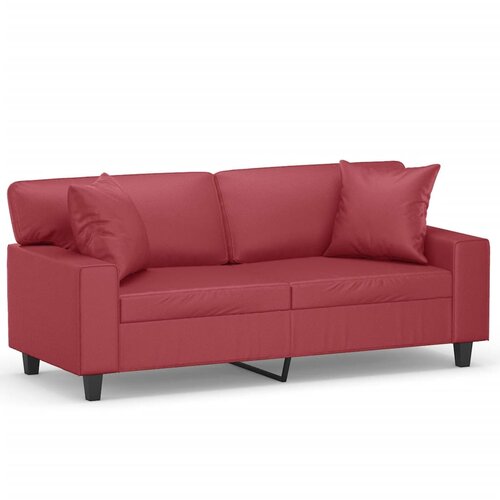 Maison Chic kavč - Sofa - Kanape dvosed z okrasnimi blazinami vinsko rdeč 140 cm um. usnje, (21727749) Cene