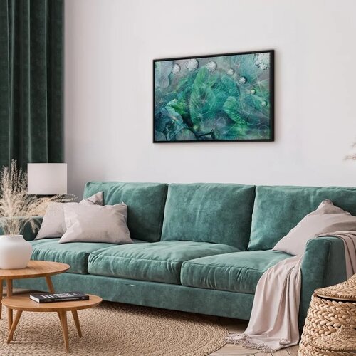  Slika - Turquoise Leaves (1 Part) Wide 60x40 Cene