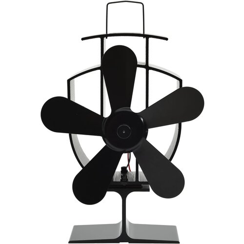 vidaXL Ventilator za peć na toplinski pogon s 5 lopatica crni Cijene