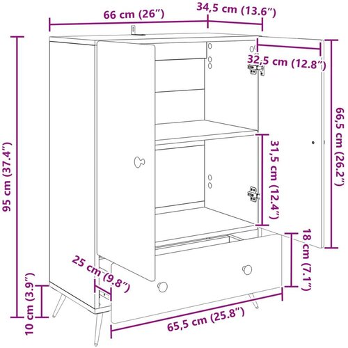  Kreveta Dimljeni hrast 66 x 34 5 x 95 cm Konstruirano drvo Slike