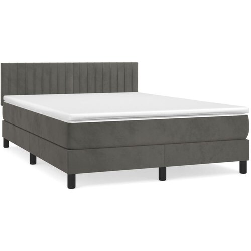 Maison Chic Box spring postelja - Vzmetna postelja z vzmetnico temno siva 140x200 cm žamet SL2450, (21901562) Cene