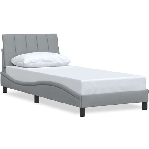 VidaXL Okvir kreveta bez madraca svjetlosivi 90x200 cm od tkanine Slike