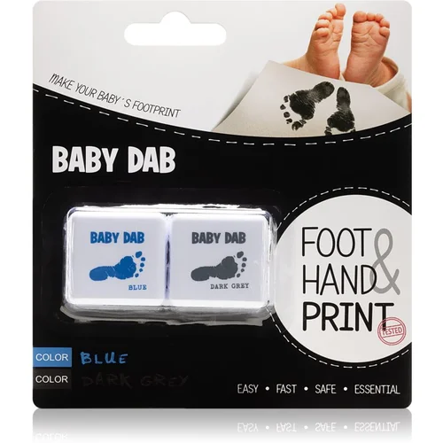 Baby Dab Foot & Hand Print Blue & Grey barva za otroške odtise 2 ks 2 kos