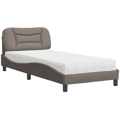 VidaXL Krevet s madracem smeđesivi 80x200 cm od tkanine Slike
