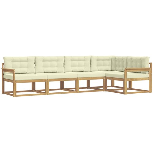 vidaXL Zunanja garnitura za sedenje 4 pcs Bela in krem Poliester, (5000281914) Cene