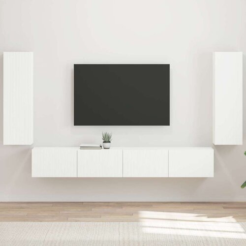  Set omare za televizijo na steni 4 pcs Bela Konstruiran les, (5000132454) Cene