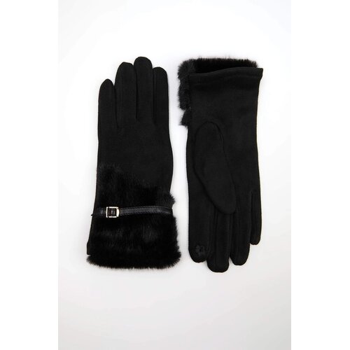 TRENDYOLMILLA ženski rukavice Twoaw26Ed00008, Crna/Crna Cene