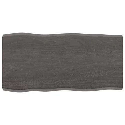 vidaXL Mizna plošča temno siva 80x40x2 cm obdelana trdna hrastovina