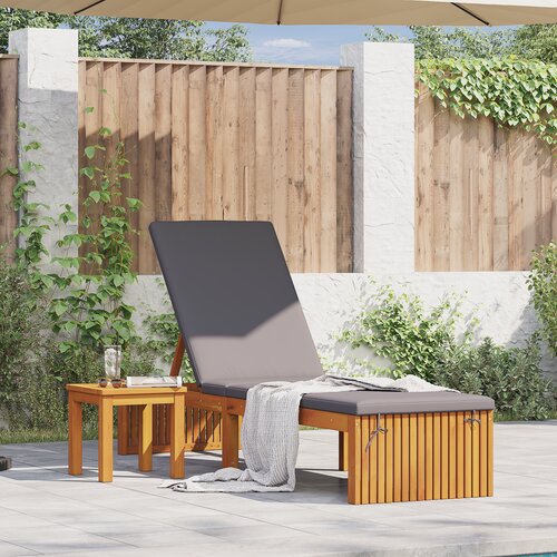 vidaXL ležalnik s blazino 200x55x30 cm trden les akacije Cene