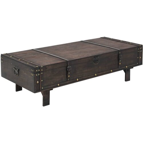 The Living Store Klubska mizica iz trdnega lesa starinski stil 120x55x35 cm - Klubska Mizica, (21421272) Slike