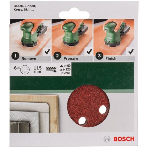 Bosch 6-delni set brusnih listova za ekscentar brusilice 2609256A21 Cene