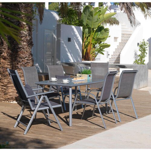 Ambia Garden ZLOŽLJIV VRTNI SEDEŽ aluminij srebrne barve, svetlo rjava Slike