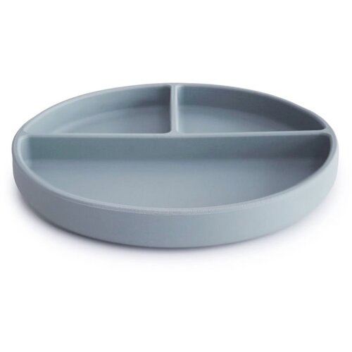Mushie Silicone Suction Plate deljeni krožnik s priseskom Powder Blue 1 kos Slike