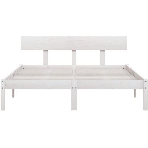  Okvir za krevet masivna borovina bijeli 135x190 cm bračni Slike