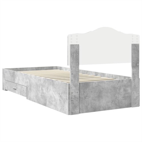  Krevetna konstrukcija s ladicama Betonski sivi 90 x 190 cm Siva 196 x 93 x 90 cm Slike