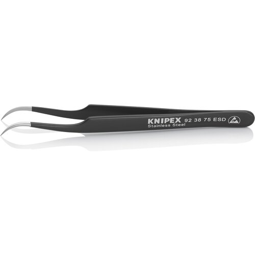 Knipex precizna pinceta izvedba ESD svinuta pod kutem od 45&amp;deg;, srpasti vrhovi dul Slike