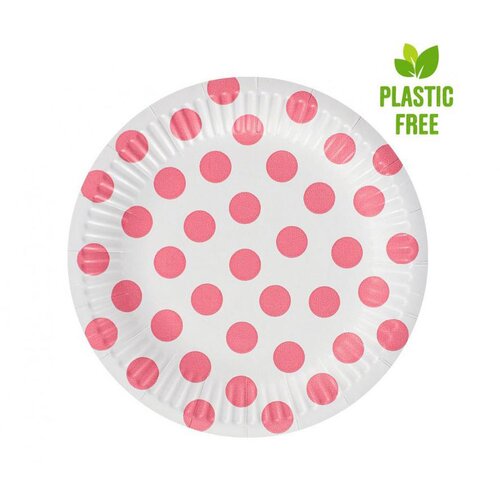  Tanjuri papirnati Dots 18cm 6kom - Roza Cijene
