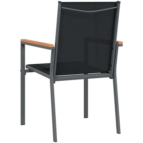 VidaXL Vrtne stolice 4 kom crne 55 x 61 5 x 90 cm tekstilen i čelik Slike