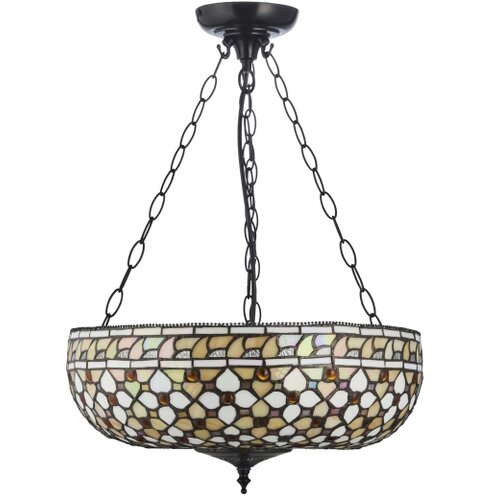 Endon 111882 - Viseći luster na lancu Tiffany MILLE FEUX, 3xE27/10W/230V, prečnik 45 cm Slike