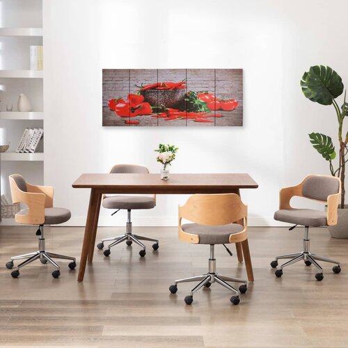  Set zidnih slika na platnu s uzorkom paprika &amp;scaron;areni 150 x 60 cm Slike