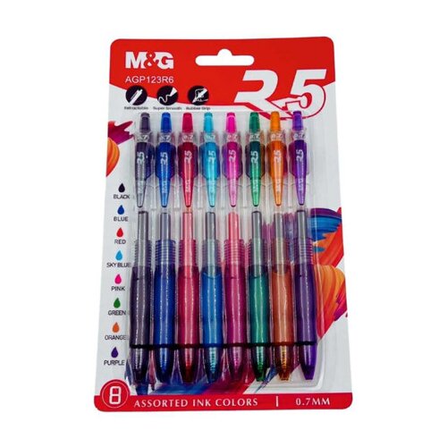 M&G Olovka hemijska gel 0.7mm 8 boja AGP123R6 Cijene