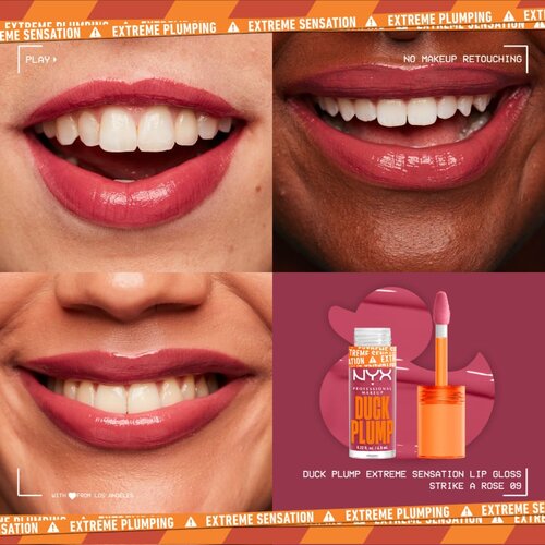 NYX Professional Makeup Duck Plump sijaj za ustnice z učinkom povečanja odtenek 09 Strike A Rose 6,8 ml Slike