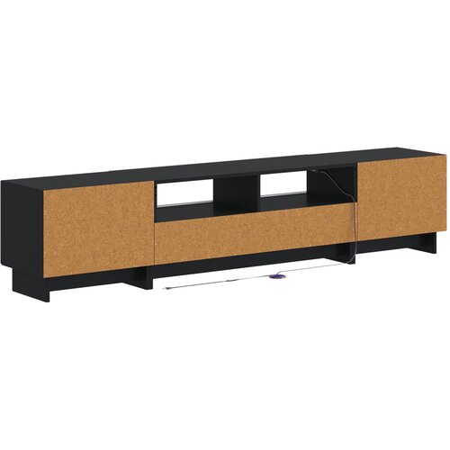  5-dijelni LED TV ormarić Crna Konstruirano drvo Slike