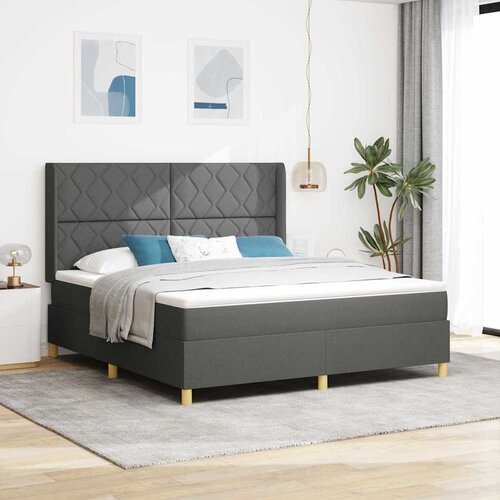  Krevet s opruga kutije s LED trakama Siva 180 x 200 cm tkanina Cene